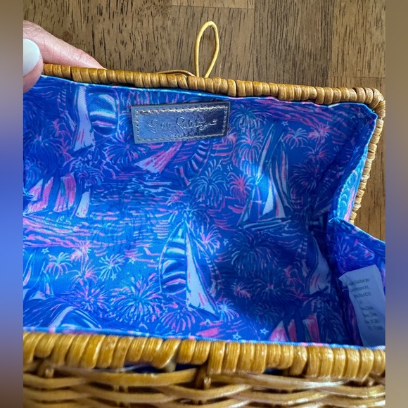 NWT Lilly Pulitzer Wicker Rattan Case Clutch Its A Sailabration - Picture 13 of 16